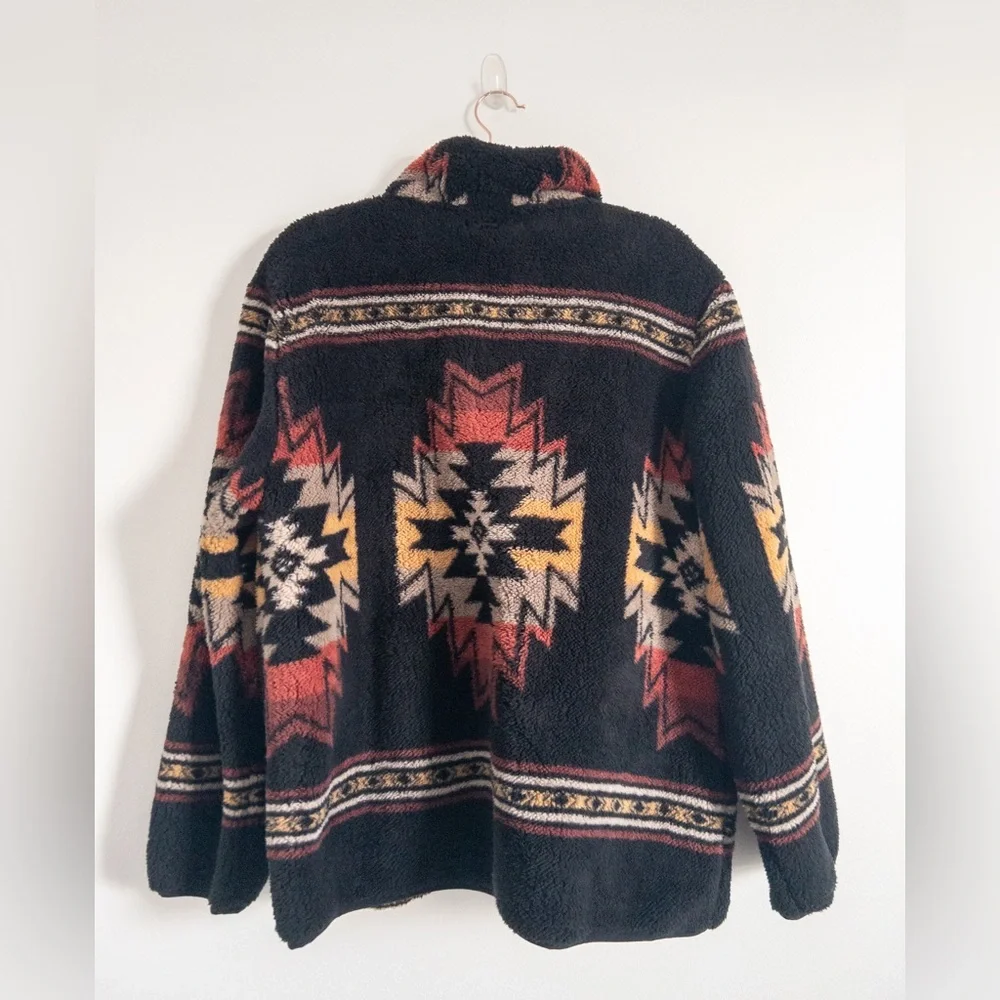 NWT Faherty Doug Good Feather Fleece Jacket Black Multi Eco-friendly Size XL - Picture 3 of 8